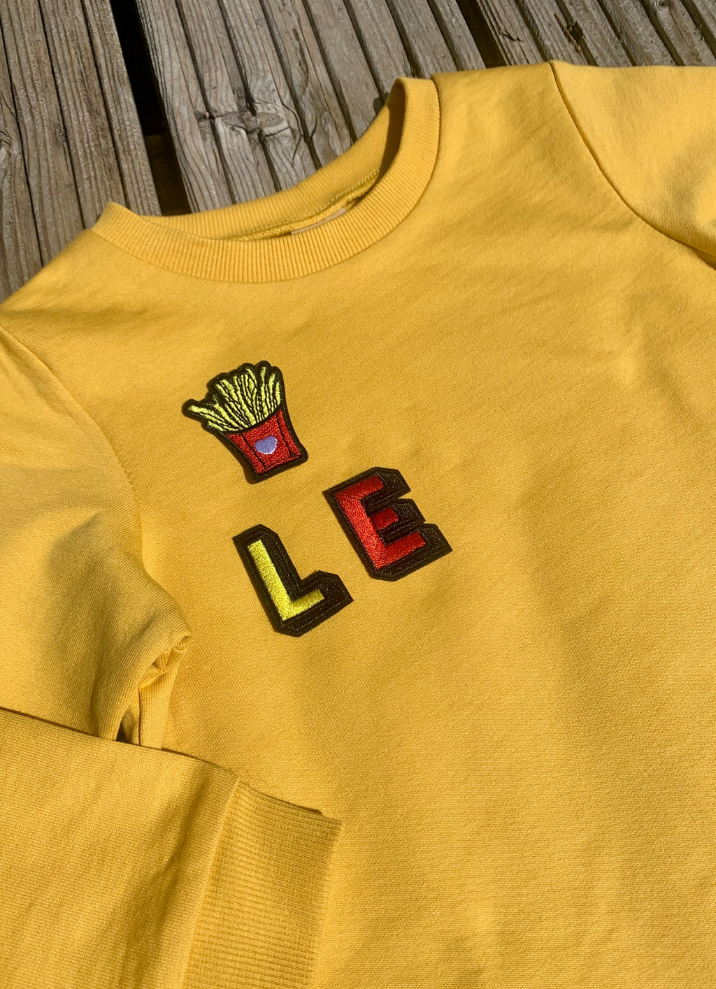 Personalised Name Patch Mustard Sweater