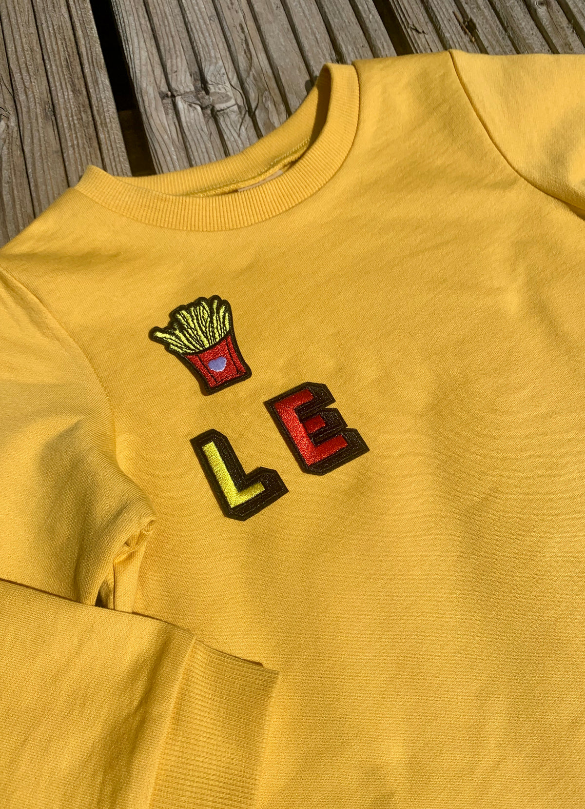 Personalised Name Patch Mustard Sweater