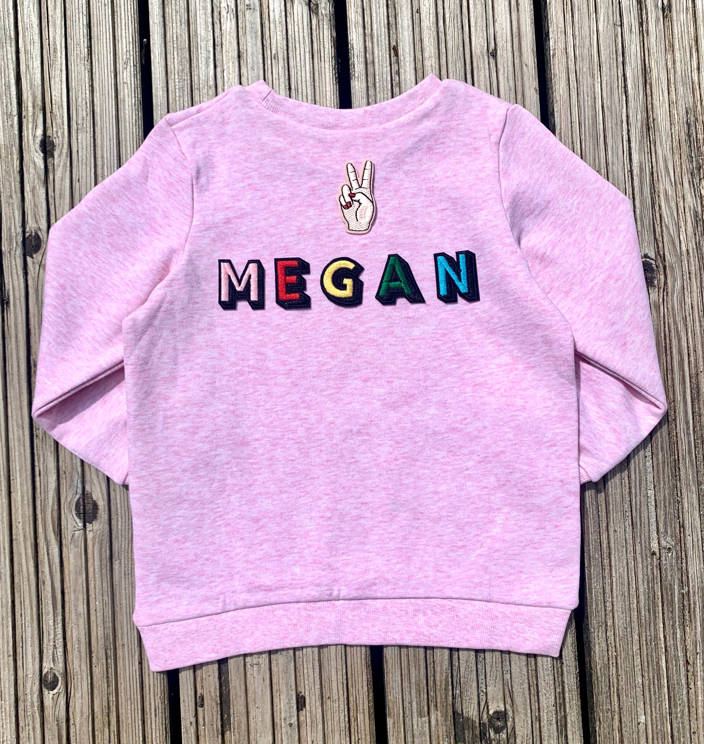 Personalised Name Patch Pale Pink Sweater