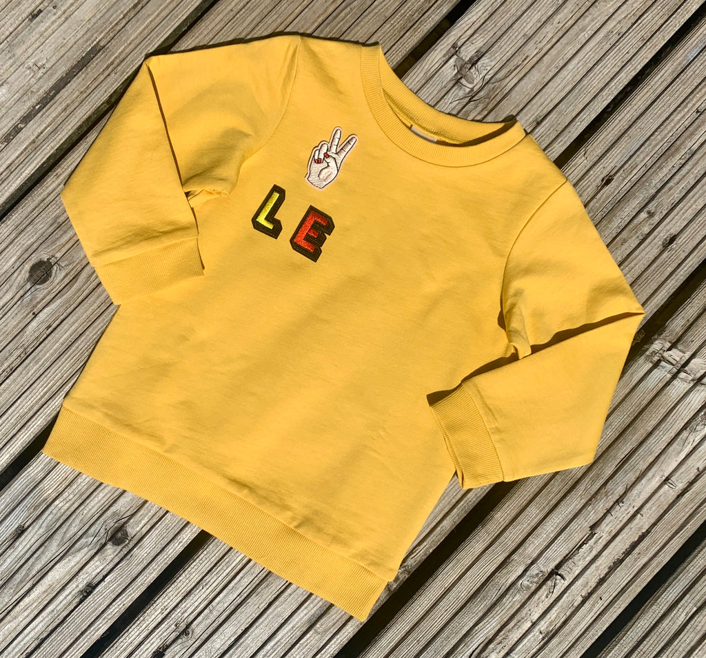 Personalised Name Patch Mustard Sweater