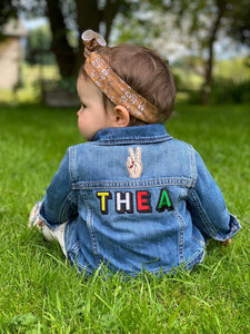 Personalised Name Patch Denim Jacket With Patch