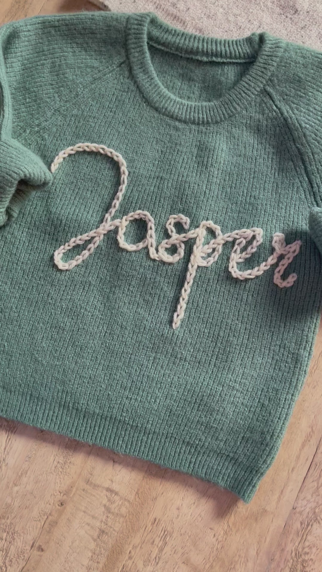 Speckled Off White Personalised Name Sweater