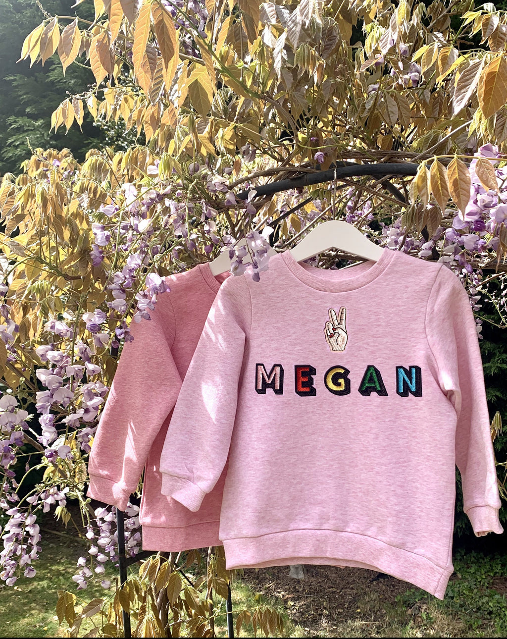 Personalised Name Patch Pale Pink Sweater