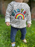 Personalised Name Patch Leopard Sweater