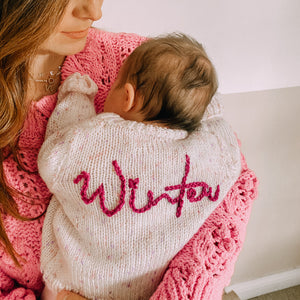 Send In Service - Personalised Hand Embroidered Name On Your Own Knitted Item