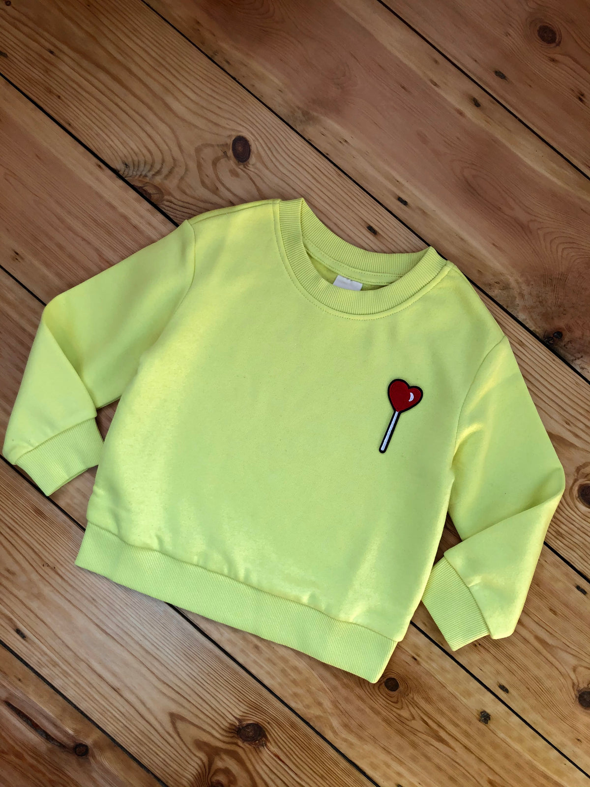 Personalised Name Patch Neon Yellow Sweater
