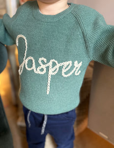 Bottle Green Personalised Name Sweater