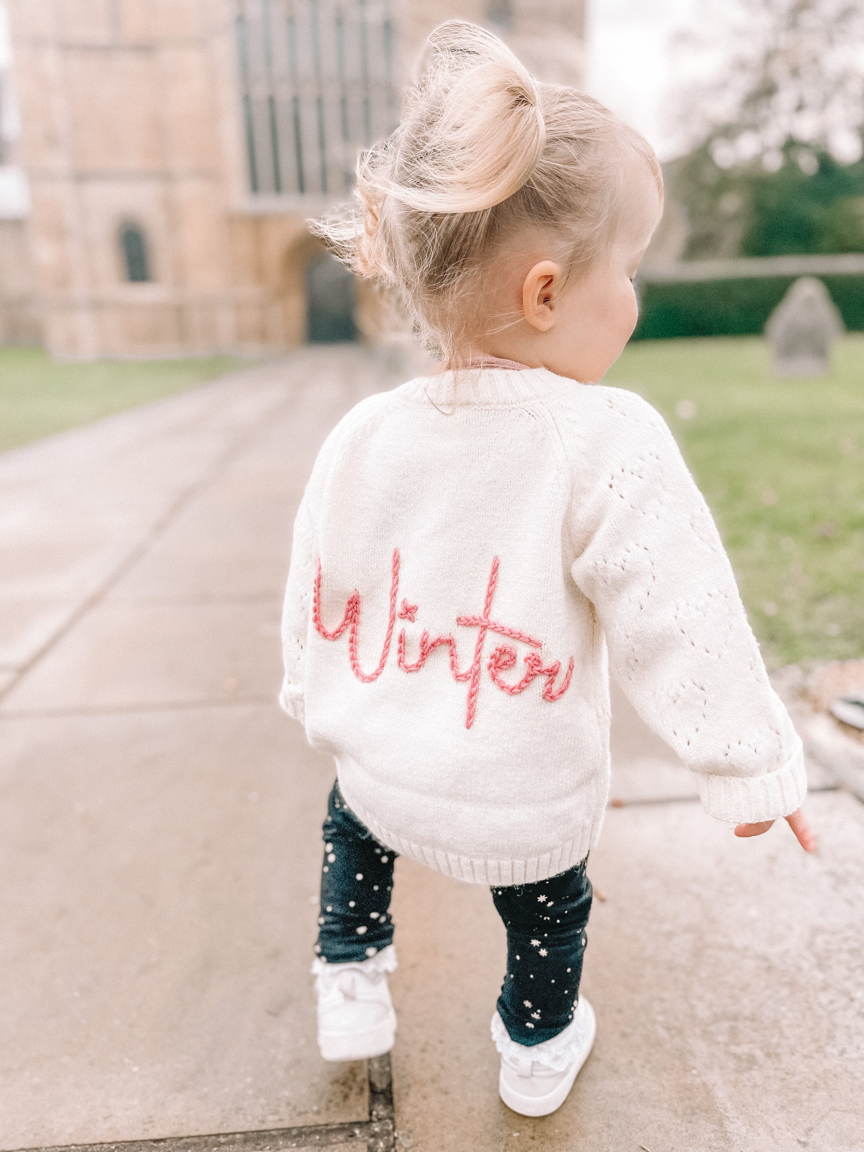 Personalised Soft White Heart Hand Embroidered Cardigan