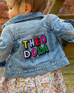 Load image into Gallery viewer, Personalised Name Patch Denim Jacket
