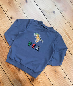 Personalised Name Patch Blue Sweater
