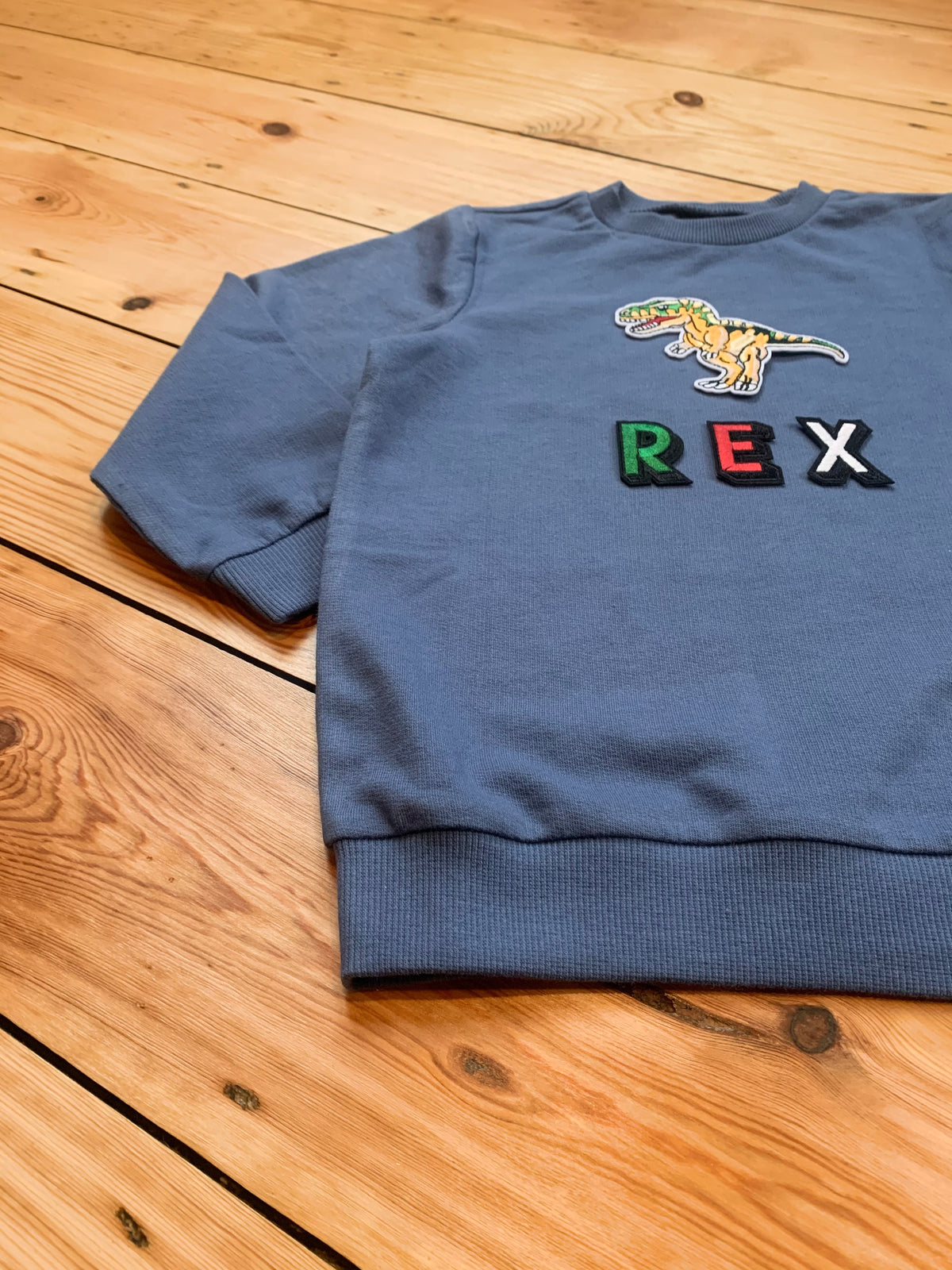 Personalised Name Patch Blue Sweater