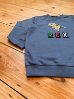 Load image into Gallery viewer, Personalised Name Patch Blue Sweater
