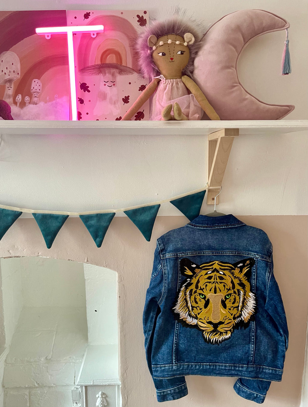 Large Tiger Patch Denim Jacket