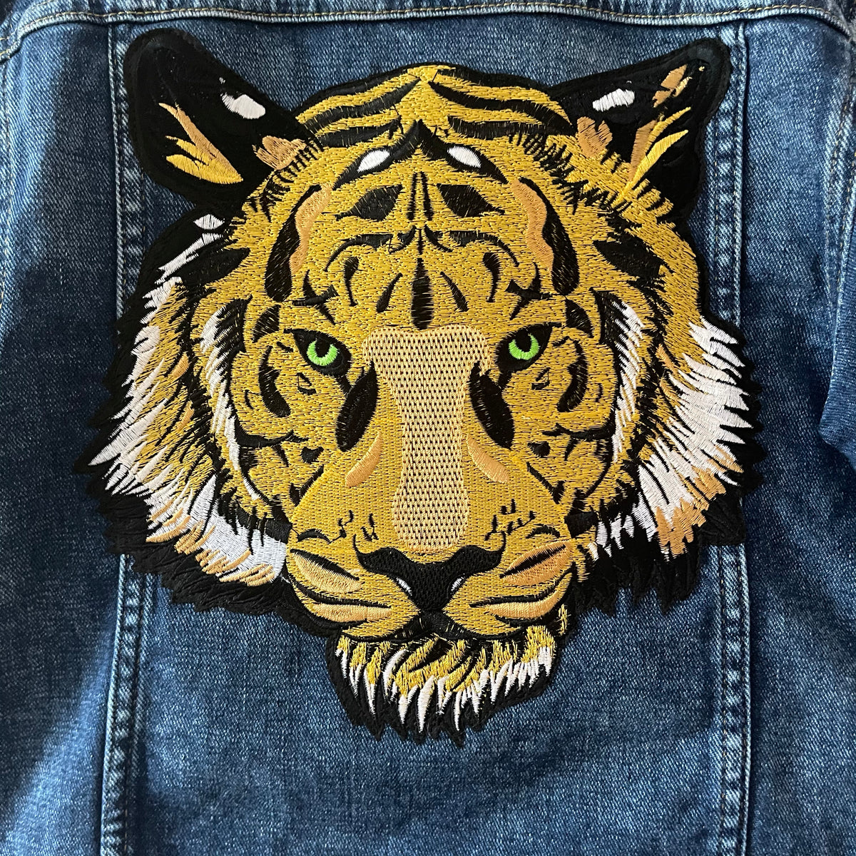 Large Tiger Patch Denim Jacket