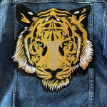 Load image into Gallery viewer, Large Tiger Patch Denim Jacket
