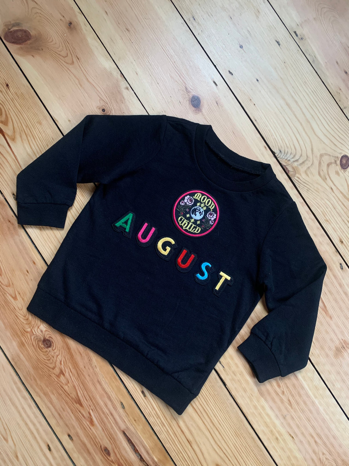 Personalised Name Patch Black Sweater