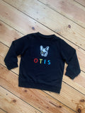 Personalised Name Patch Black Sweater