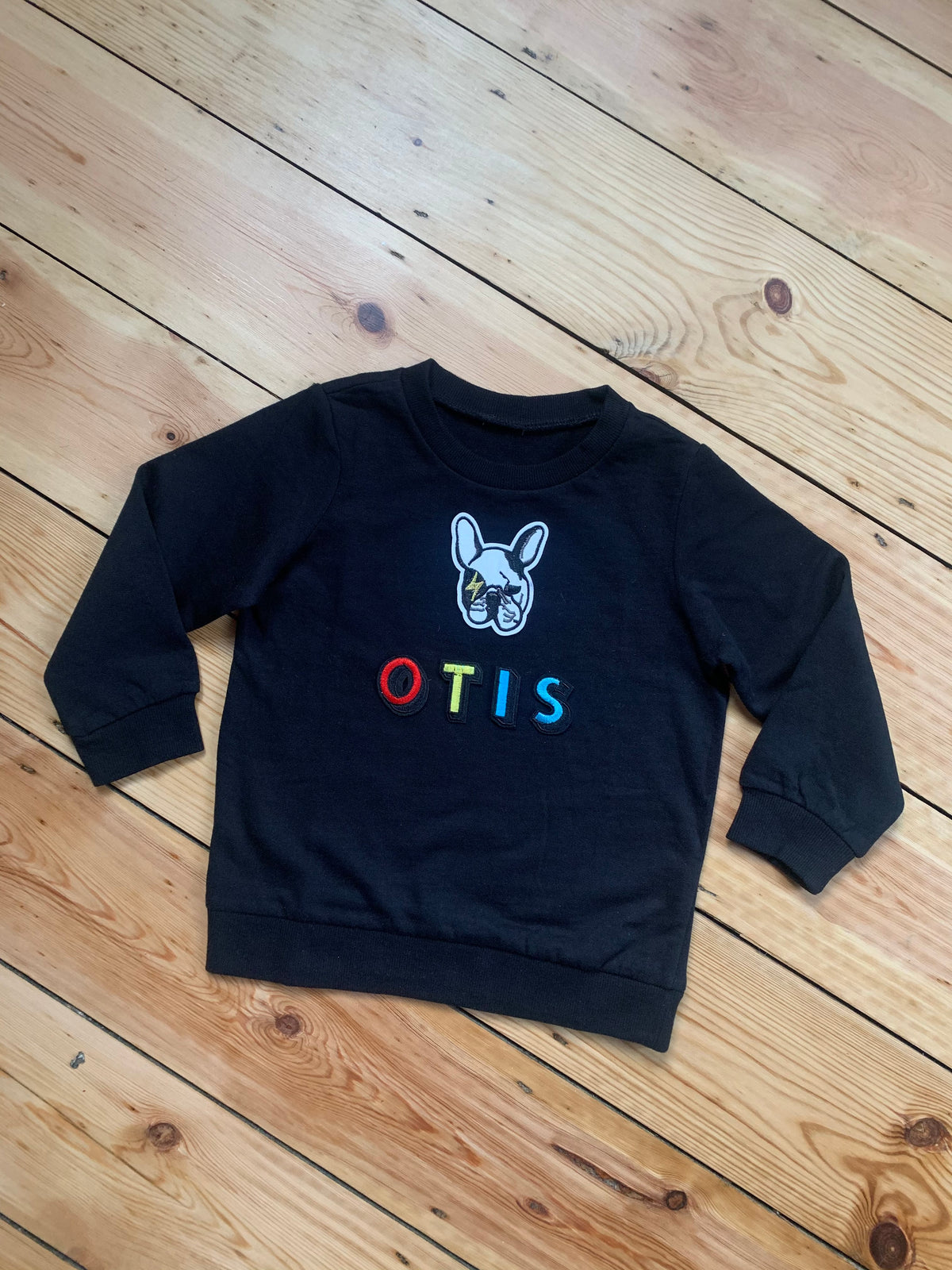 Personalised Name Patch Black Sweater