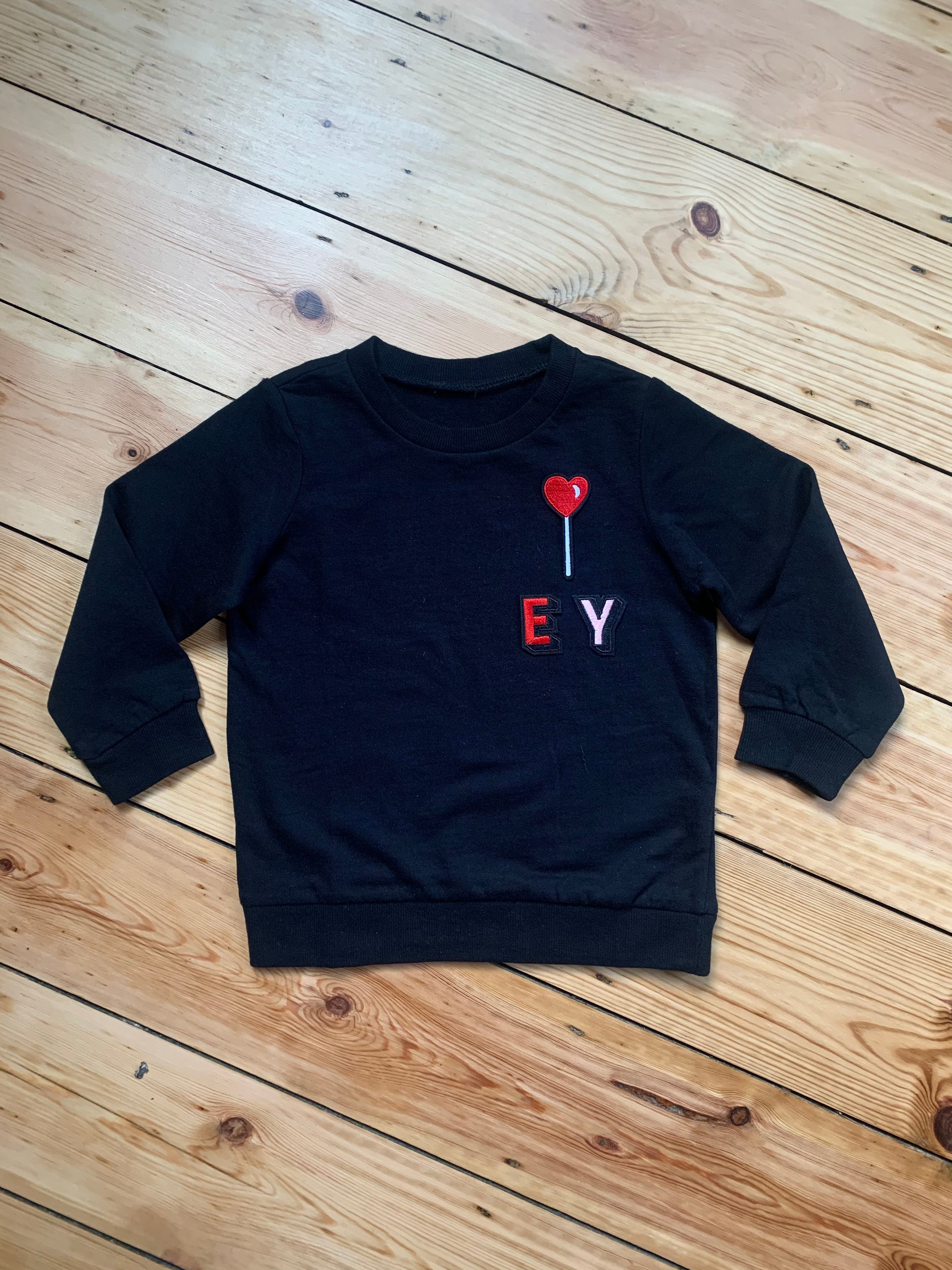 Personalised Name Patch Black Sweater