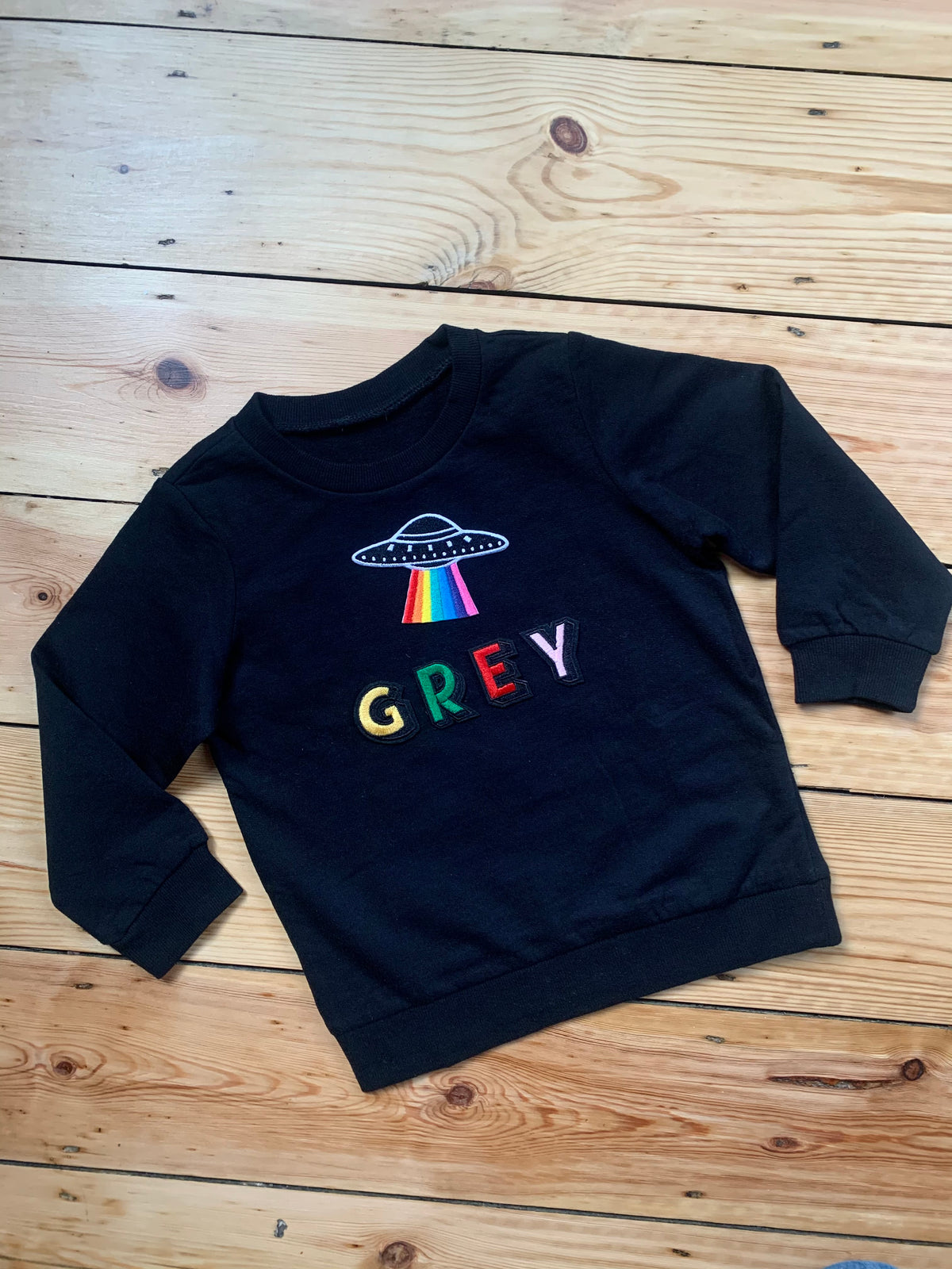 Personalised Name Patch Black Sweater
