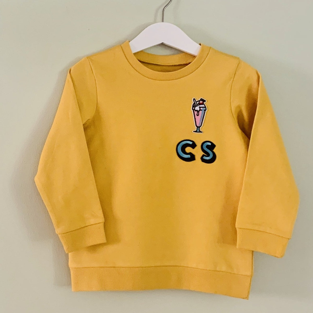 Personalised Name Patch Mustard Sweater
