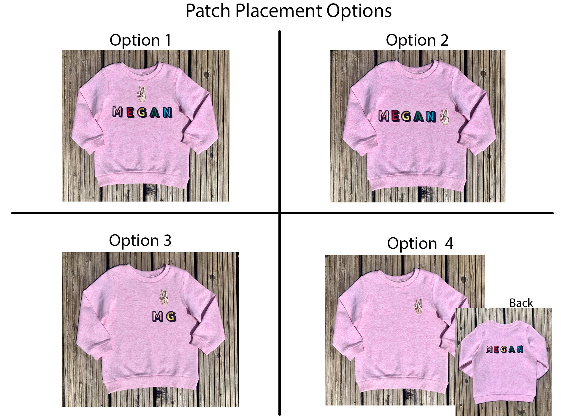 Personalised Name Patch Medium Pink Sweater