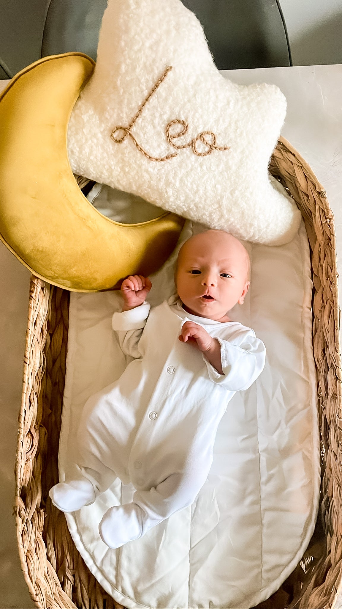 Boucle Cloud Name Cushion White
