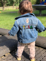 Load image into Gallery viewer, Personalised Name Patch Denim Jacket With Patch
