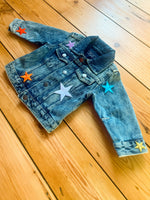 Load image into Gallery viewer, Personalised Name Patch Denim Jacket Star Patches
