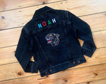 Load image into Gallery viewer, Personalised Name Patch Black Denim Jacket With Patch
