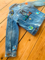 Load image into Gallery viewer, Personalised Name Patch Denim Jacket With Space Patches
