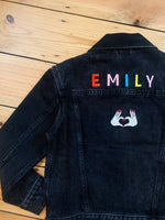 Load image into Gallery viewer, Personalised Name Patch Black Denim Jacket With Patch
