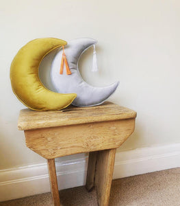Customised Velvet Moon Cushion with Tassels